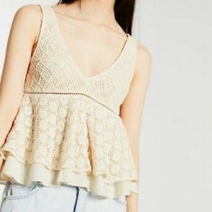 Zara crochet peplum top